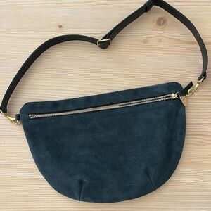 Clare V Dark Navy Suede Crossbody Bag